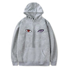 Men's Staring Eyes Print Unisex Hoodie Gray