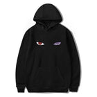Men's Staring Eyes Print Unisex Hoodie Black