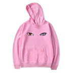 Men's Staring Eyes Print Unisex Hoodie Pink