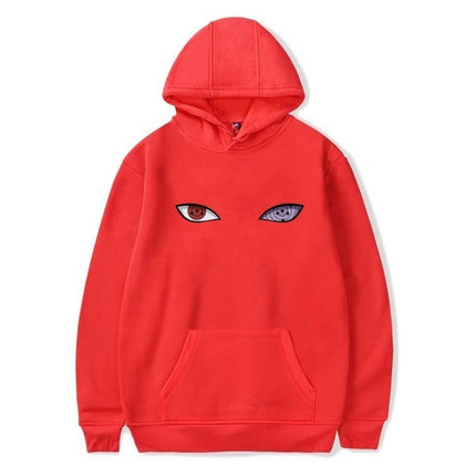Men's Staring Eyes Print Unisex Hoodie Red
