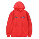 Men's Staring Eyes Print Unisex Hoodie Red