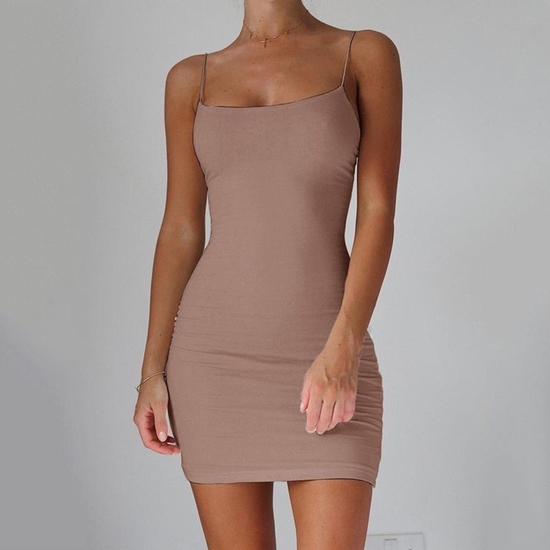 Pure Color Simple Tight-fitting Hip Skirt Khaki H