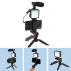 Vlog Tripod Kit Vlogging Photography With Smartphone Video Studio Black