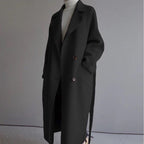 Womens Lapel Cashmere coat Black