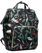SS Maternity Nappy Bag Black Leaves