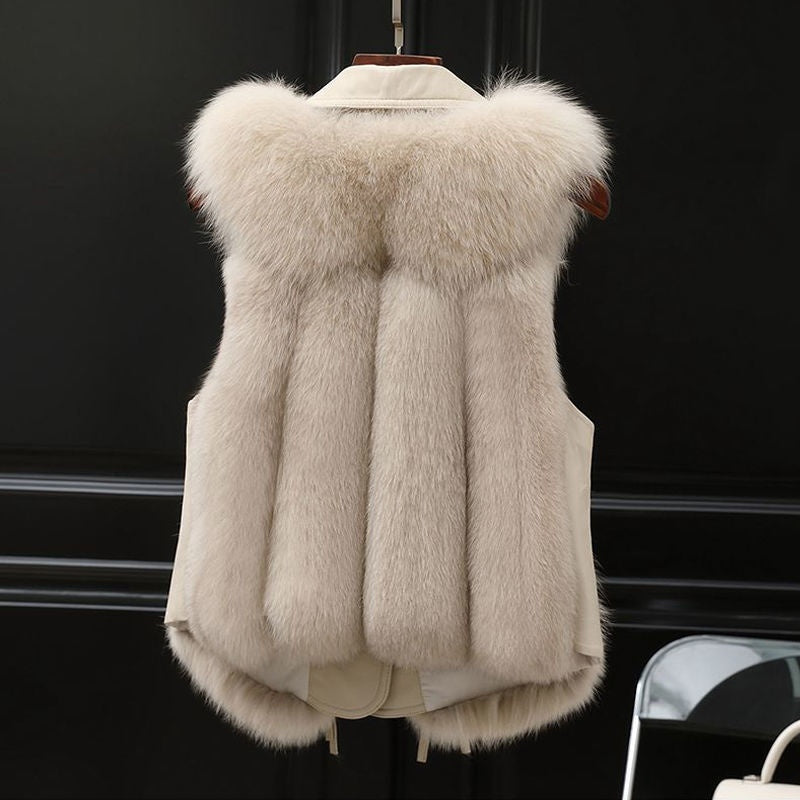 Women’s Patchwork Winter Fox Fur Jacket Women