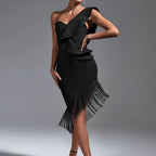 Oblique Shoulder One-piece Dress