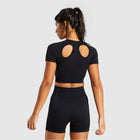 Seamless Knitted Yoga Set Black