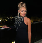 Diamond Set Bandage One-piece Dress