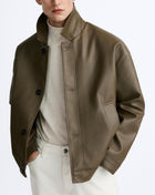 SS Men's Faux Jacket gray green Quilted