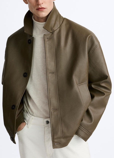 SS Men's Faux Jacket gray green Quilted