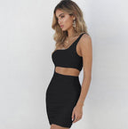 Slim One-shoulder Short Dress Black