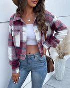 SS Cropped Jacket Wine red