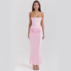 Women's Bandeau Backless Party Evening Dress Pink