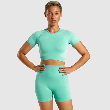 Seamless Knitted Yoga Set Green