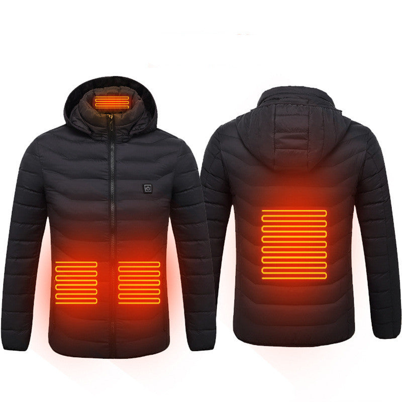 New Heated Thermal Men's Winter Jacket Black Zone4