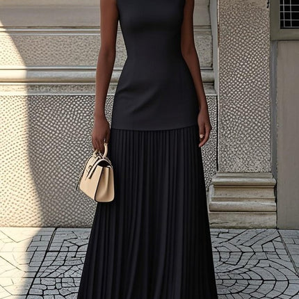 Knitted Vest Sexy Slim Knit Dress Black