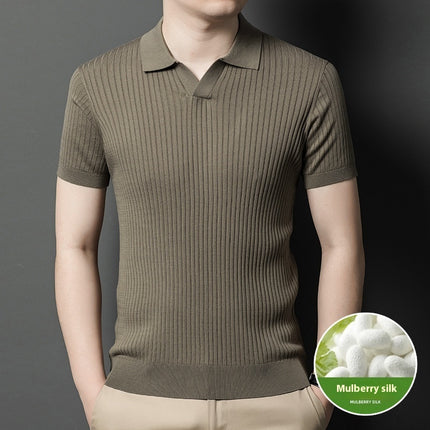 Men's Lapel Casual Top Gray
