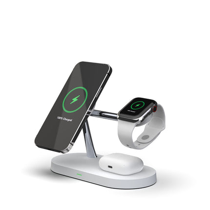 Three-in-one Smart Fast Charging 15W Fast Magnetic Wireless Charger White USB