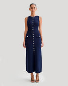 SS Elegant Knitted Dress Blue