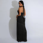 Tassel Stitching Tube Top One-piece Dress
