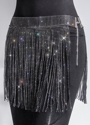 SS Rhinestone Skirt Black