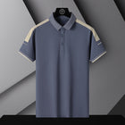 Polo T-shirt Round Neck Loose Blue