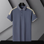 Polo T-shirt Round Neck Loose Blue