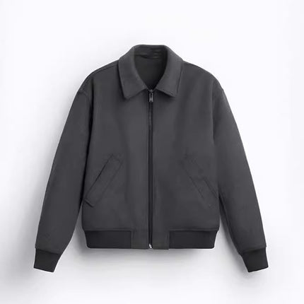 MEN'S Woollen Coat Jacket Dark Gray