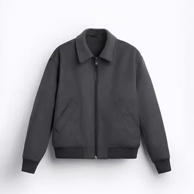MEN'S Woollen Coat Jacket Dark Gray