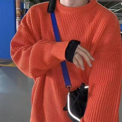 Loose Casual Retro Trendy Sweater Orange