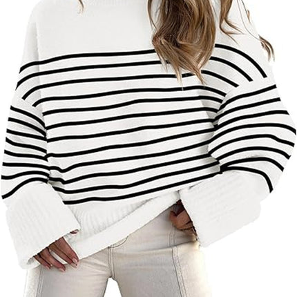 Women's Oversized Plush Knitted Thick Thermal Sweater White