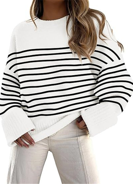 Women's Oversized Plush Knitted Thick Thermal Sweater White