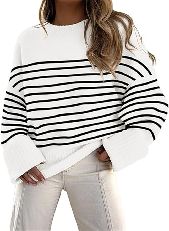 Women's Oversized Plush Knitted Thick Thermal Sweater White