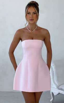 SS Backless Short Dresses Pink