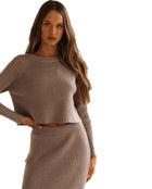 Women's Knitting Sweater Two Piece Apricot