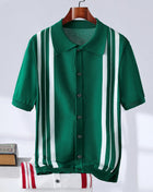 SS Men's Stripes Polo T-Shirt Green