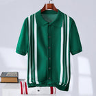 Casual Trend Men's Stripes Polo Shirt Green
