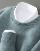SS Men's Sweater Gray Green Rounf Neck