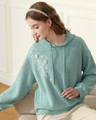 SS Sherry Hoodie Light Blue Half turtleneck