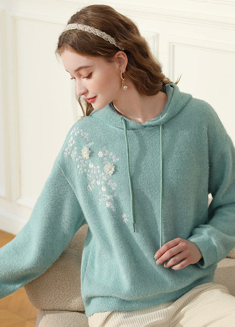 SS Sherry Hoodie Light Blue Half turtleneck