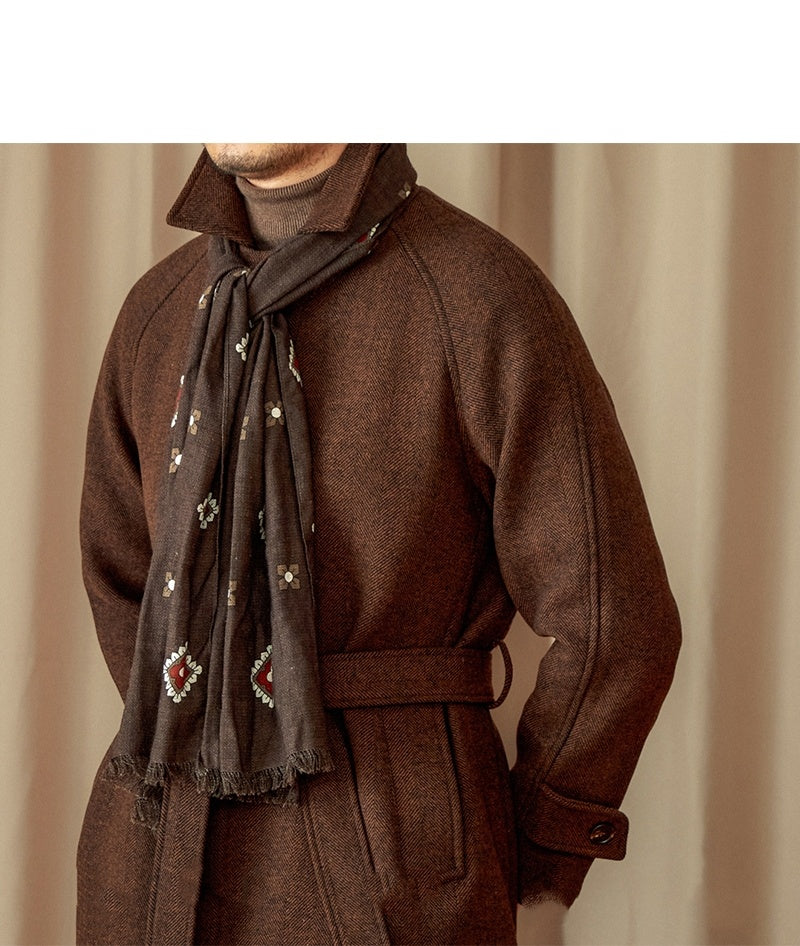 Men's Winter British Casual Wool Mid-length Coat