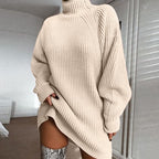 Warm Women Sweater Dress Apricot