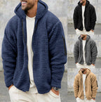 Plush Hooded Men's Autumn And Winter Fleece Double-sided Wear Warm Coat