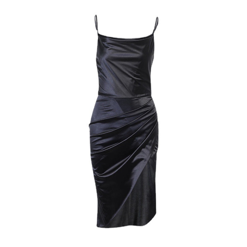 Sexy Slit Satin Dress