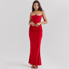 Women's Bandeau Backless Party Evening Dress Red