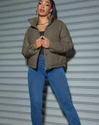 SS Short Padded Jacket Army green