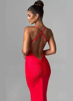 SS Shoulder Strap Dress Red
