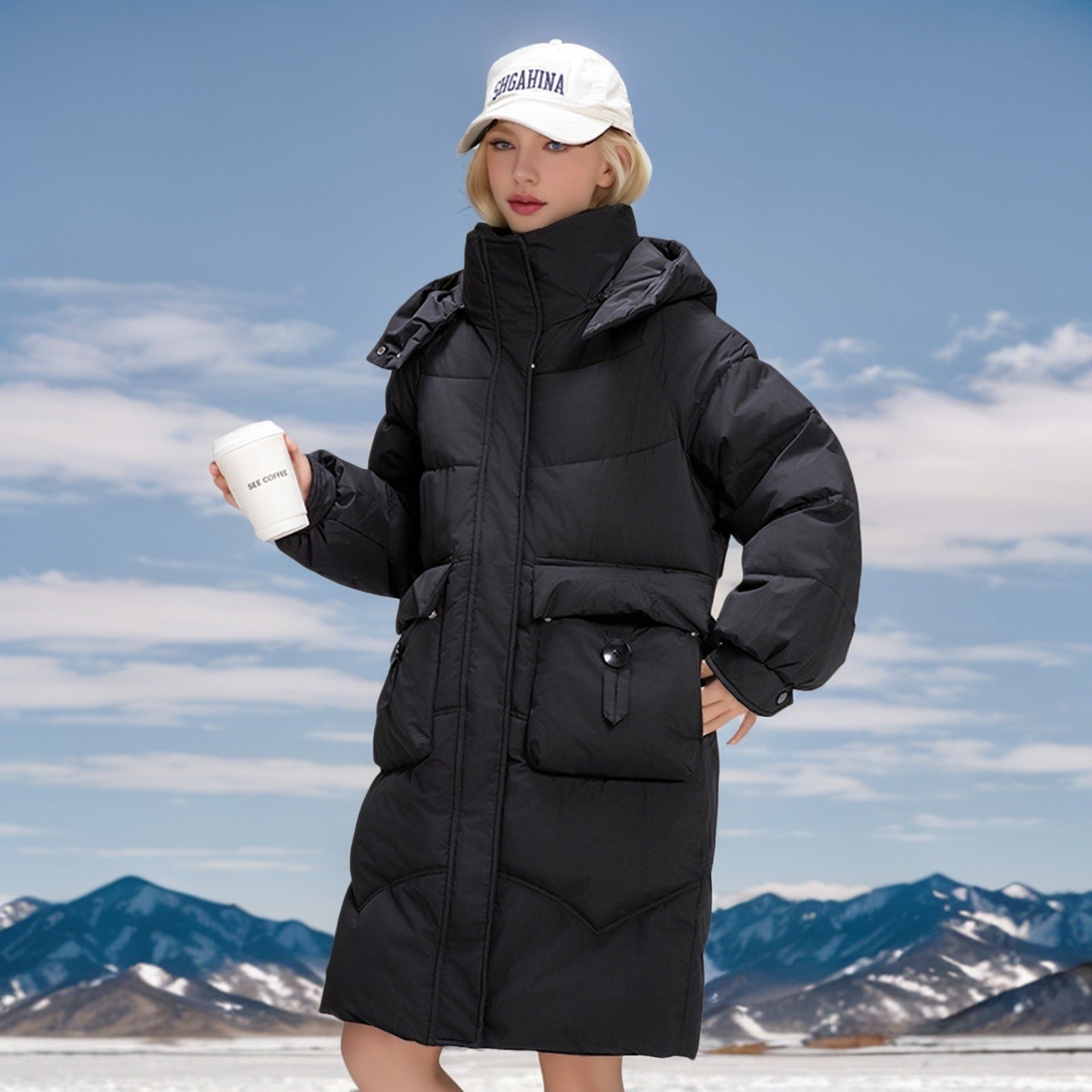 SS Mid-length Winter Jacket Black