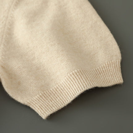 Men's Knitted Sweater With Short Sleeve